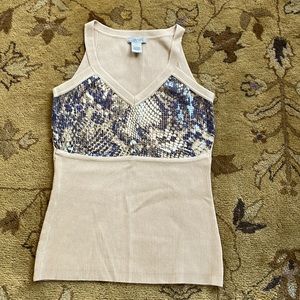 Cache Sequined Tank